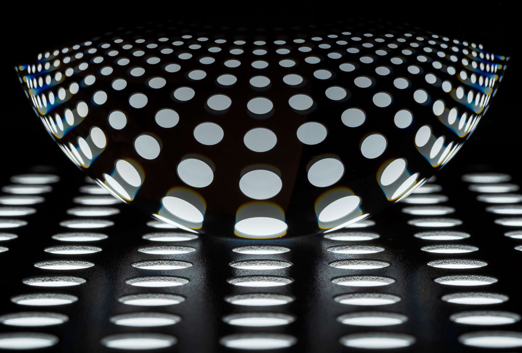 Flat plane projected onto sphere